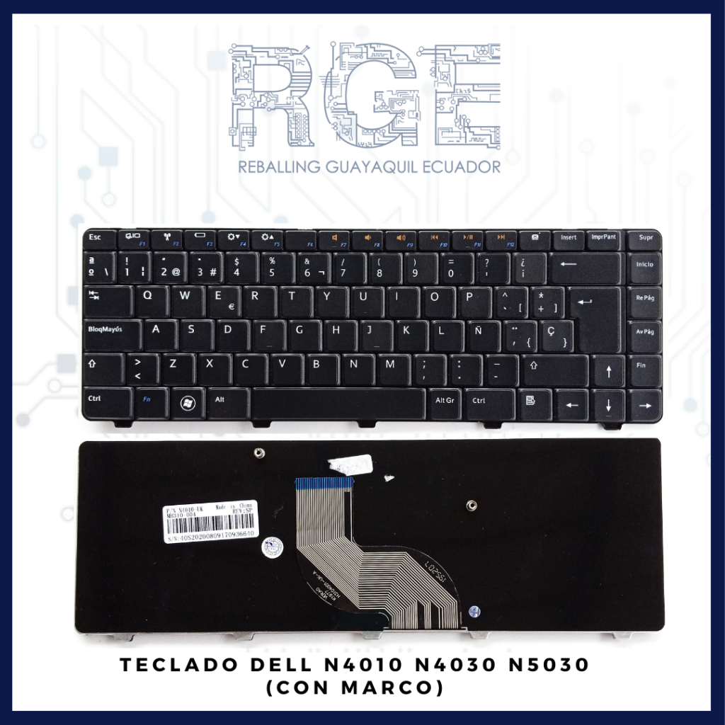 TECLADO PARA LAPTOP DELL N4010 N4030 N5030 ESPAÑOL CON MARCO