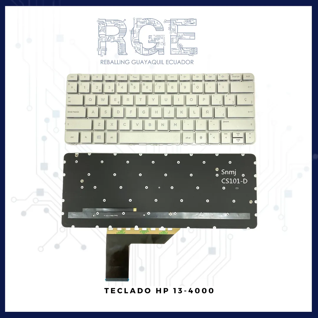 TECLADO HP 13-4000 13-4100 13-4200 (SIN MARCO CON LUZ, PLATEADO)