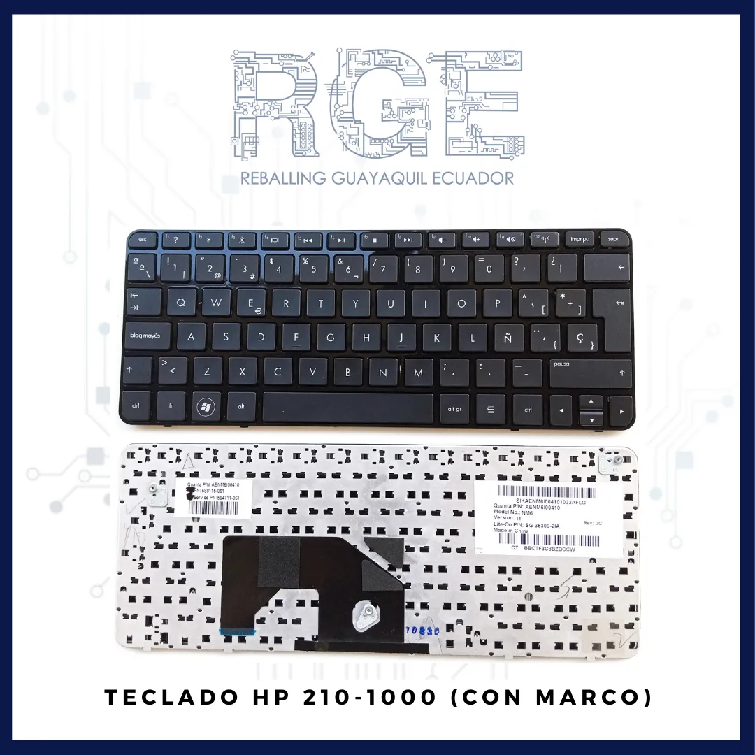 TECLADO HP MINI 210-1000, EN ESPAÑOL (CON MARCO)