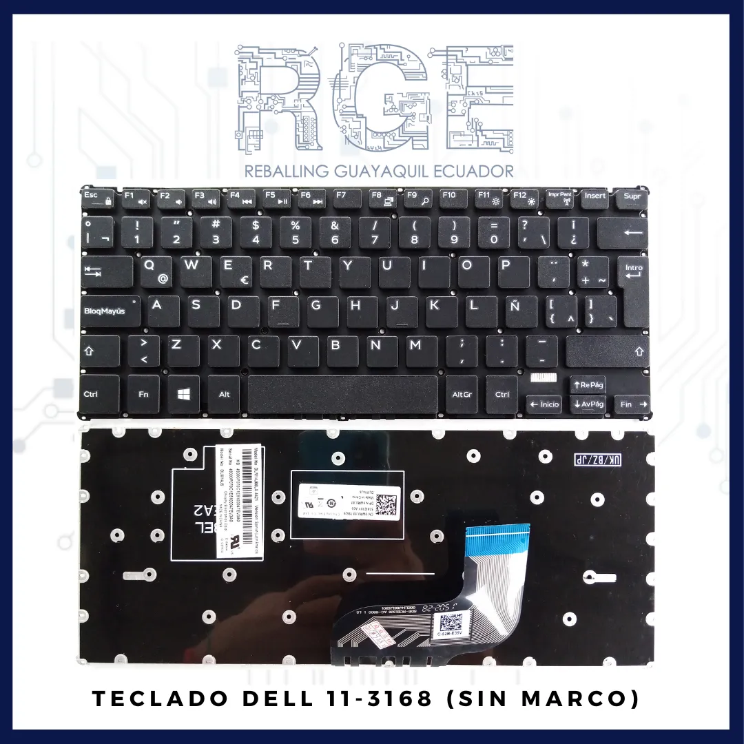 TECLADO PARA LAPTOP DELL 11-3162/11-3164/11-3168 (SIN MARCO)