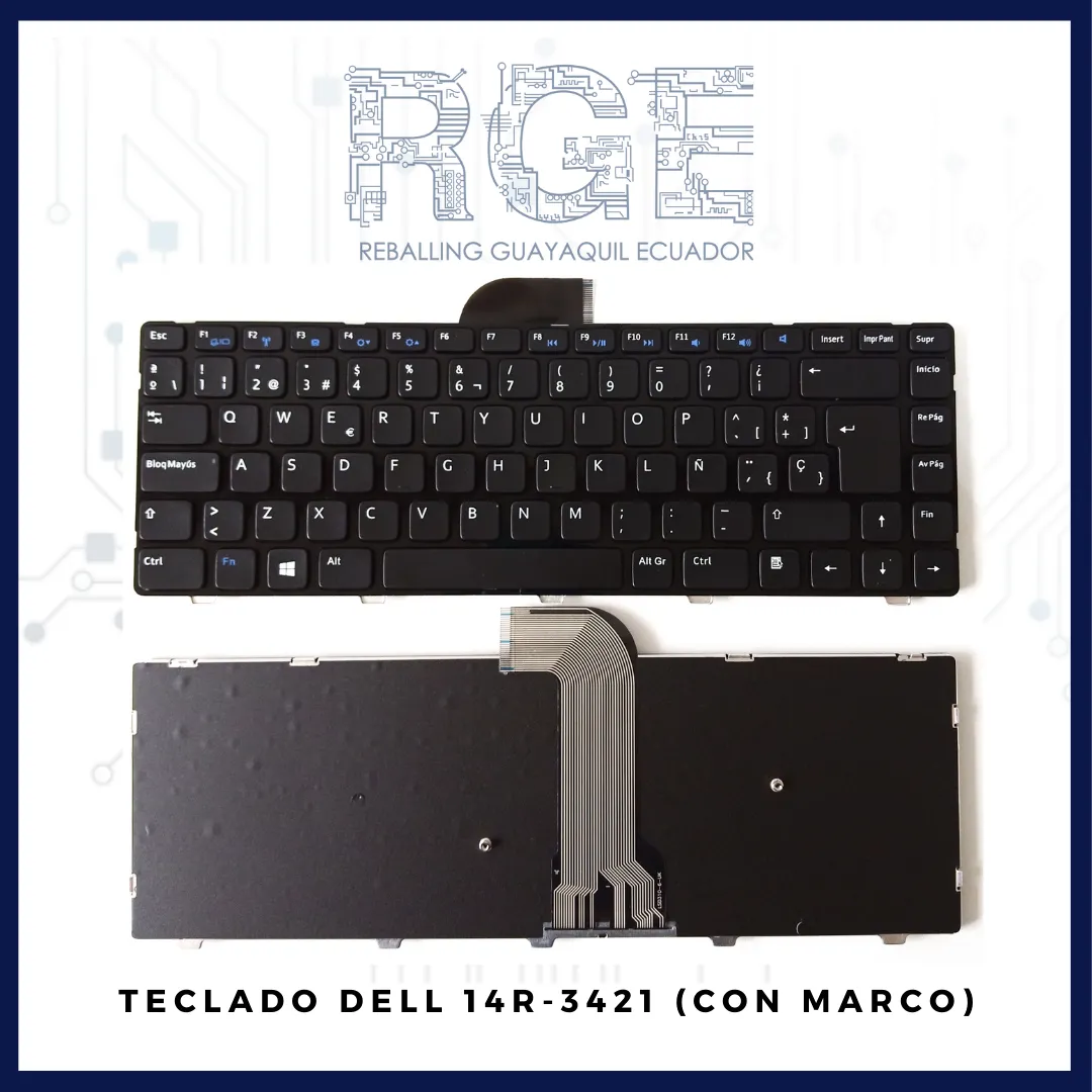 TECLADO DELL 14R-3421 3437 14R 5421 5437 VOSTRO 2421 LATITUDE 3440, EN ESPAÑOL (CON MARCO)