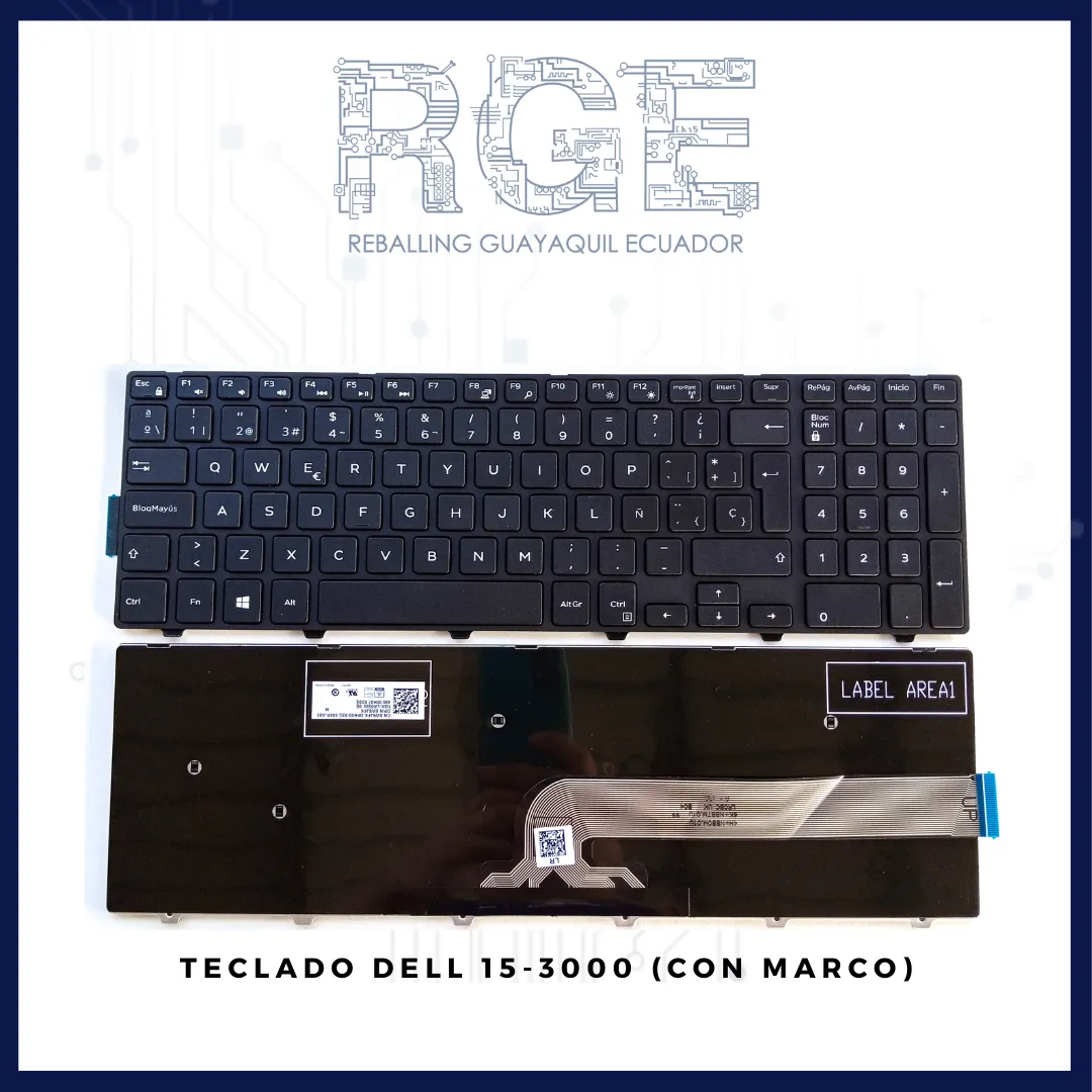 TECLADO DELL 15-3000/ 15-5000/ 17-5000, EN ESPAÑOL (CON MARCO)