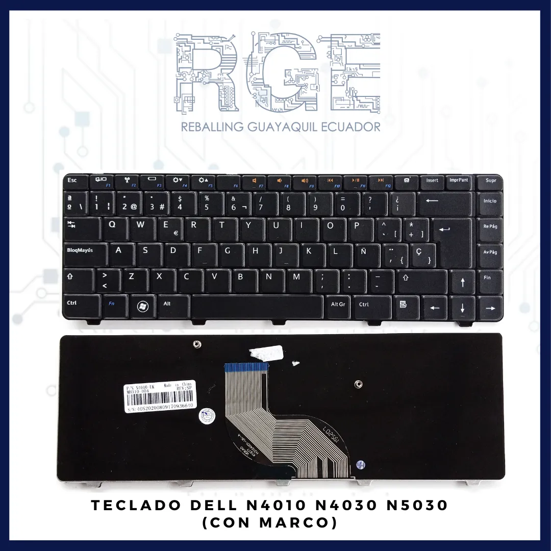 TECLADO PARA LAPTOP DELL N4010 N4020 N4030 N5030 M5030, ESPAÑOL (CON MARCO)