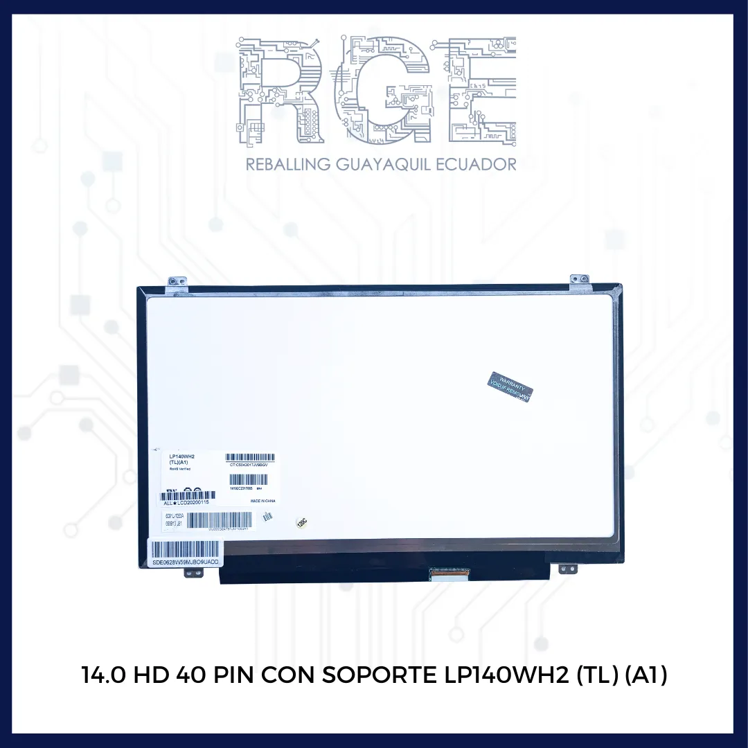 PANTALLA 14.0 HD 40 PIN (CON SOPORTE) LP140WH2(TL)(S1) / LP140WH8(TL)(A1)