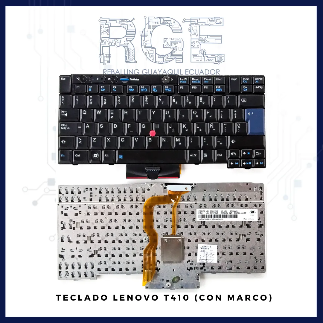 TECLADO LENOVO THINKPAD T410, EN ESPAÑOL (CON MARCO