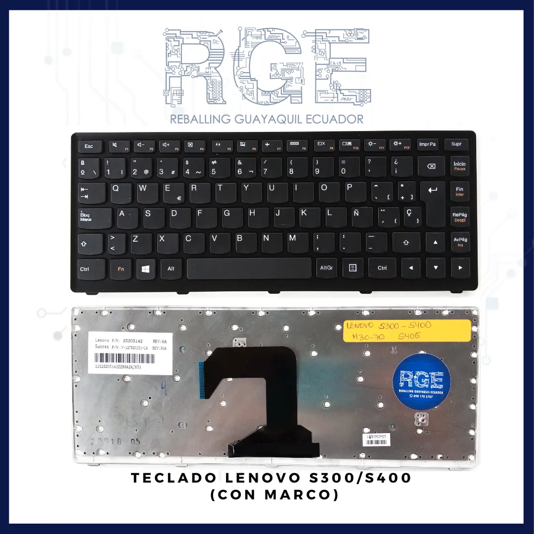 TECLADO LENOVO S300 / S400 / M30-70 / S405, EN ESPAÑOL (CON MARCO)