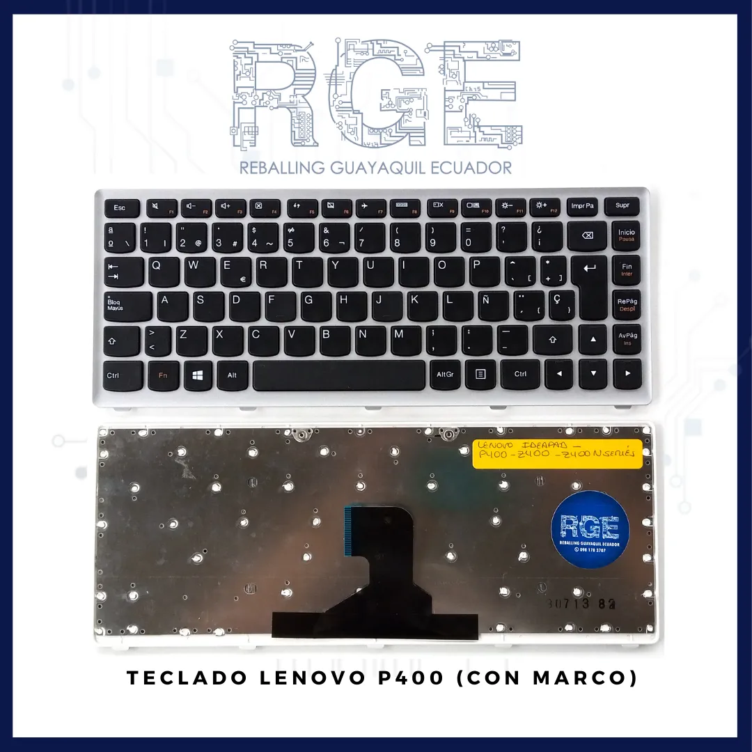 Teclado LENOVO P400 / Z400 CON MARCO PLATEADO ESPAÑOL