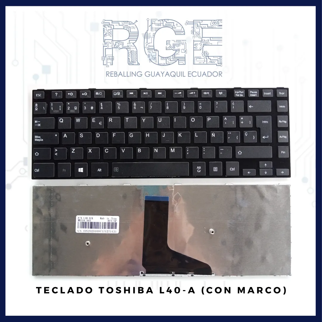 TECLADO TOSHIBA L40-A, EN ESPAÑOL (CON MARCO)