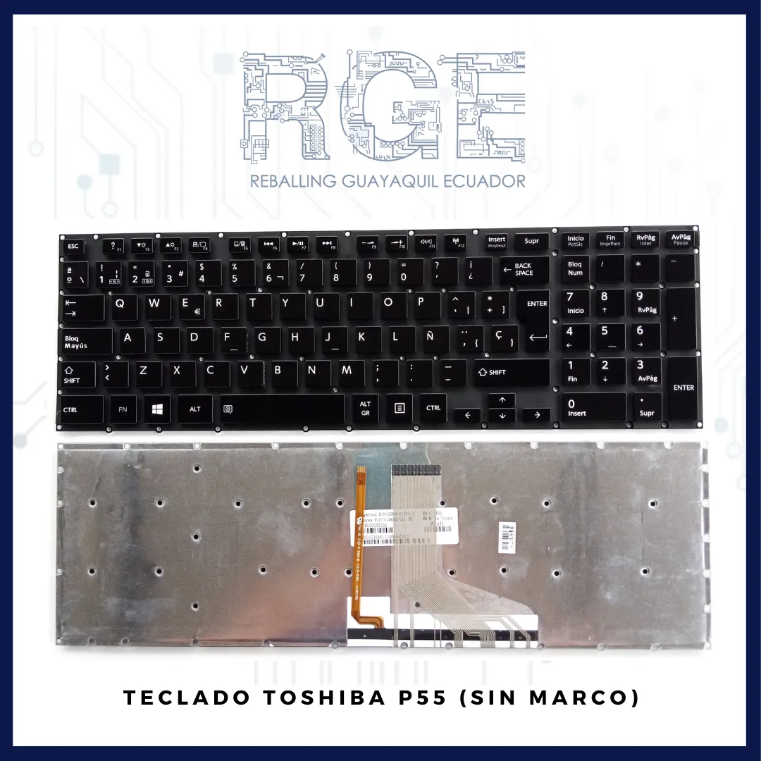 TECLADO TOSHIBA P55 EN ESPAÑOL (SIN MARCO)