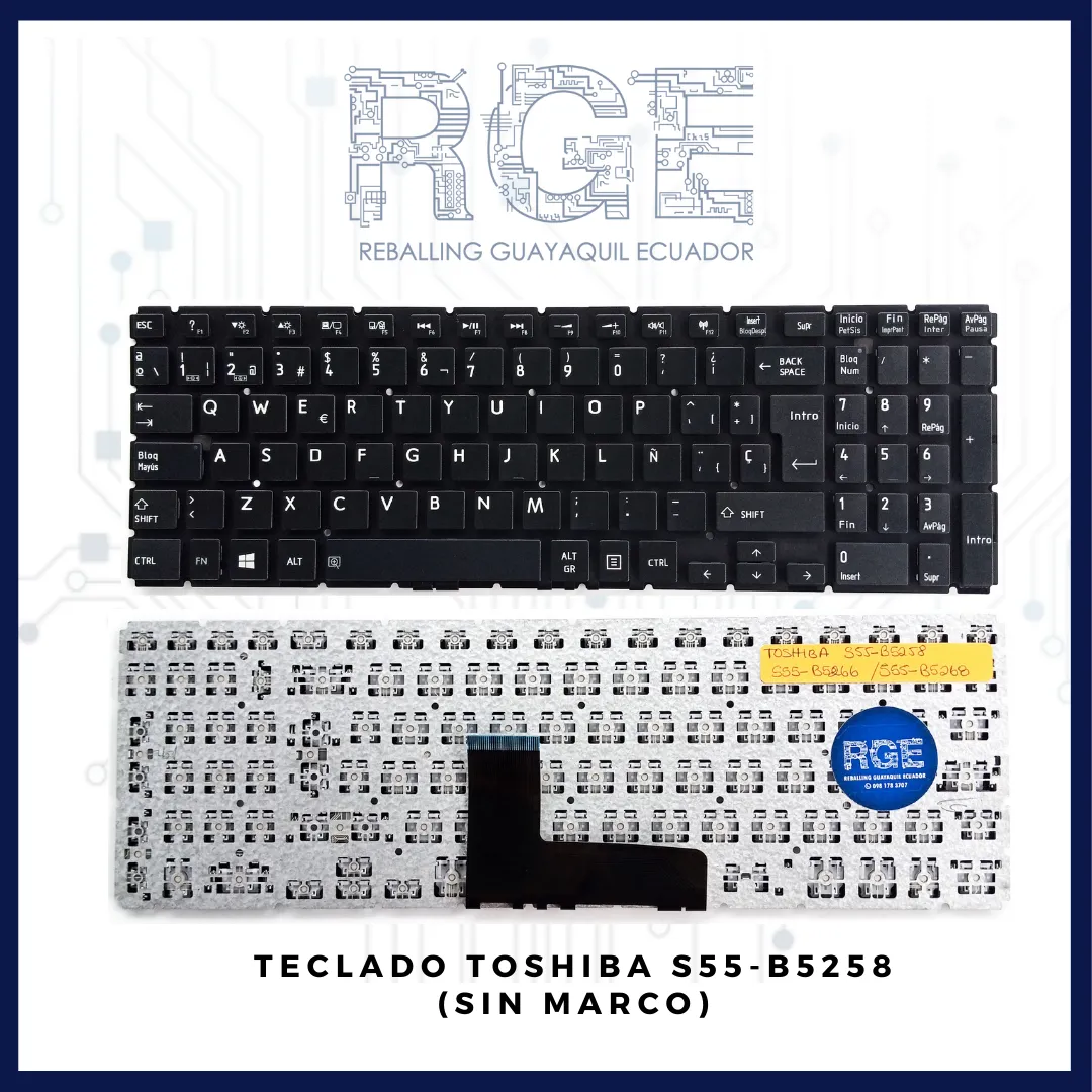 TECLADO TOSHIBA, S55-B5258, EN ESPAÑOL (SIN MARCO)