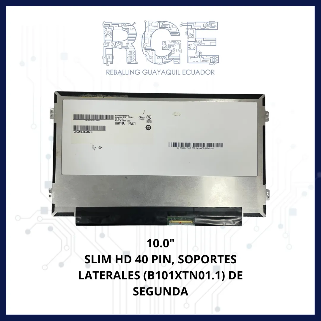 PANTALLA 10.0 SLIM HD 40 PIN SOPORTES LATERALES (B101XTN01.1) SEGUNDA MANO
