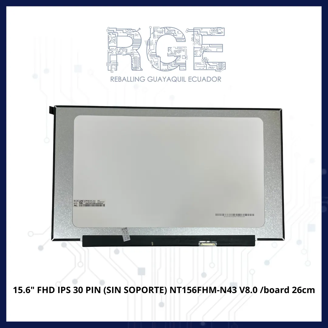 PANTALLA 15.6 FHD IPS 30 PIN SIN SOPORTE BOARD 26cm NT156FHM-N43 V8.0