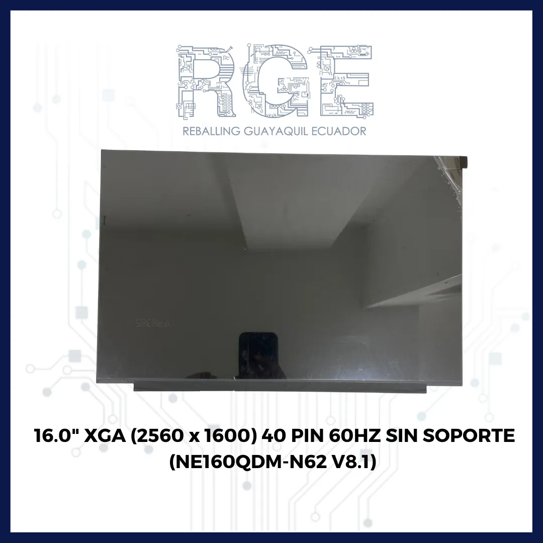 PANTALLA 16.0" XGA (2560 x 1600) 40 PIN 60HZ SIN SOPORTE (NE160QDM-N62 V8.1)